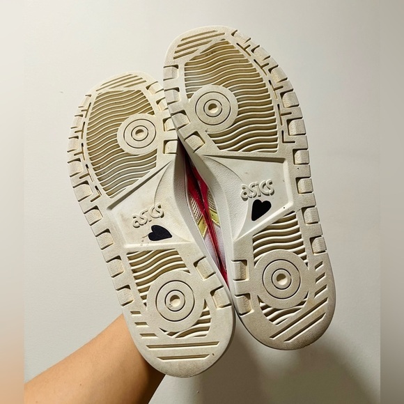 ASICS Japan S GS white pink yellow blue court sneakers- Size 6.5 - Picture 8 of 8